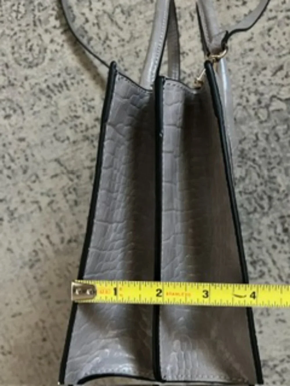 🧡3/$15 H&M Structured Faux-Leather Gray Crossbody Bag